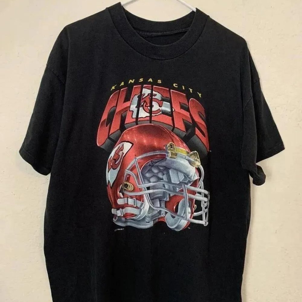 Vintage Kansas City Chiefs NFL 1994 Black T-shirt Size XL